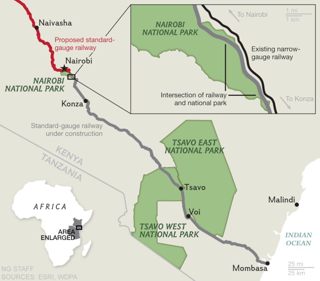 Image showing where Nairobi NP is located on the map