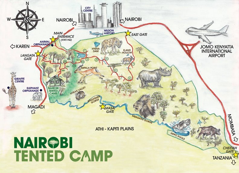 Map showing the location of Hyena Dam