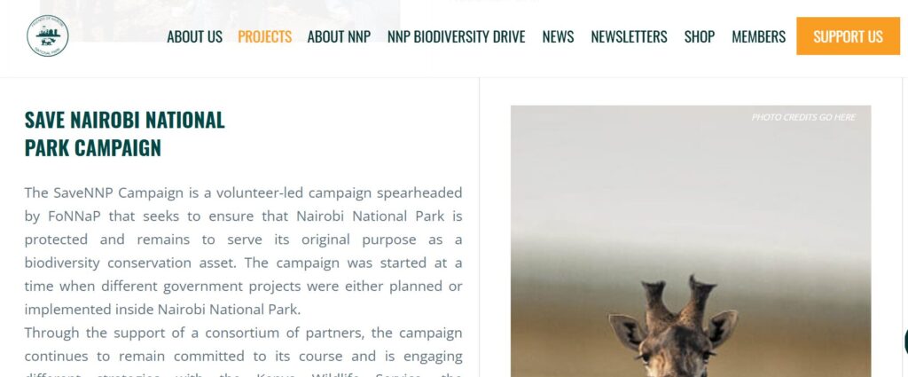 Join Friends of Nairobi National Park and engage in their projects to support conservation