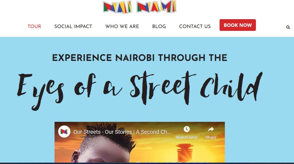 Screenshot of Nai Nami Walking TOurs website homepage